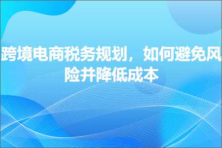 跨境电商知识:跨境电商税务规划，如何避免风险并降低成本